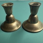 Vintage Traditional Pewter Candlesticks Candle Holders Weighted Set Of Two
