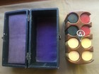 Vintage 1930s Aged Butterscotch Bakelite Catalin Poker Caddy  Chips   Hard Case
