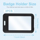 3 Pack Id Badge Holder With Plastic Clip  Double-sided Clear Vertical Badge    