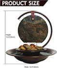 Indoor Tabletop Waterfall Moon Fountain  Home D  cor Soothing Rain Sound Meditati