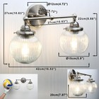 2-light Indoor Boho Vanity Wall Sconce With Striped Round Glass  Modern Hardw   