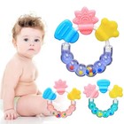 Color  Light Green - Baby Teether Necklace Silicone Teethers With Rattle Toys Te