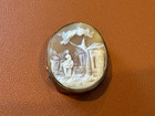 Vintage Possibly Antique Carved Shell Cameo W  Woman In Landscape