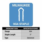 Milwaukee Mpu2-960 2  9 Gauge Galvanized Staples 960 Pack