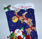 Finished Bucilla Felt Applique    83118 Over The Rooftops 28  Christmas Stocking