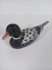    vintage Wooden Mallard Duck Decoy Figurine Hand Painted Miniature Carved   