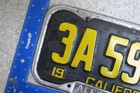 California License Plate Ca Frame Metal 1951 1952 Allen Motor Co  Laguna 3a59501