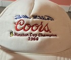 Vintage Retro White Snapback Trucker Hat Bill Elliott 1988 Coors Winston Cup