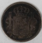 1896  spain-puerto Rico  5 Centavos  silver  --colonial-