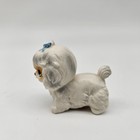 Vintage Miniature Porcelain Big Eyes Maltese Dog Figurine Puppy