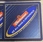 Vintage Budweiser Beer Coasters Blue Square Cardboard Lot Of 6 - 90s 00s