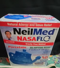 Neilmed Nasaflo Neti  Rinse Device Allergy Sinus Relief Porcelain Pot 50 Packets