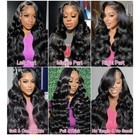 Virgin Body Wave Black Wig Lace Front Human Hair Hd Pre-plucked   30 Inch 
