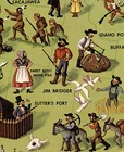 Midcentury Pictorial Map American Folklore And Legends Historical Vintage Poster