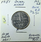 1951 Canadian 5 Cent Canada Coin Nickel    Eb 556