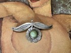 Antique Navajo Sterling Turquoise Large Brooch Hand Made