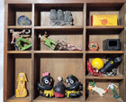Printer s Tray Shadowbox Filled With Vintage Collectible Toys And Momentos