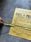 Antique Vintage New York State Police Warning Notice Sign Plaque Nypd N Y P D