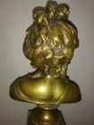 French Art Nouveau Gilded Bronze Bust Art Sculpture 12  Vtg 1880 s Circa Rare
