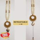 Uauocu Beige Wooden Beaded Lanyard