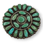 Lura Moses Begay Navajo Green Turquoise Petit Point Pendant Brooch