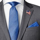 American Flag Lapel Pin Silver Patriotic Usa