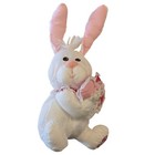 Fisher Price Puffalump Bunny Nylon Plush White Easter Rabbit Hearts Vtg 80s Read