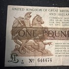 Kgv One Pound Note Bradbury 1917  No 644474