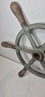 Vintage Antique Bronze And Wood Boat Ship Helm Steering Wheel Nautical  16 1 2 