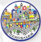 New Jerusalem Plate Israel Ceramic Wall Colorful Holyland Souvenir 6 5  16 5cm