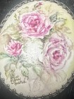 Victorian Hand Painted Artist Signed Roses On Porcelain Brooch 2 