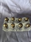 Vintage Mini Cut Glass Silver Tone Tops Salt   Pepper Shakers Set Of 4 Crystal