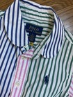 Polo Ralph Lauren Girls Cotton Fun Shirt Dress Size 5 Multicolor Stripe Belted