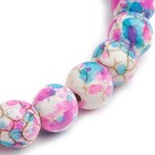 Synthetic Dyed Turquoise Beaded Stretch Bracelet With Cross  6 Mm Beads