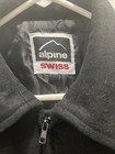 Men   s Alpine Swiss Grant Full Zip Wool Blend Jacket Coat In Black Size Medium 