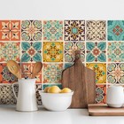 Vintage Moroccan Bohemian Tile Stickers 30 Pc Pack - Self-adhesive Pvc 