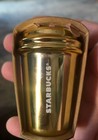 New 2012 Starbucks Holiday Christmas Ceramic Ornament Gold To-go Cup