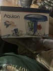 Aqueon Betta Bowl Aquarium Fish Tank Kit Blue Half Gallon Removable 2 Partition