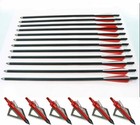 12pcs Archery 20  Crossbow Bolt Half Moon Carbon Arrows 12pcs Hunting Broadheads