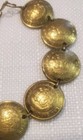 Vintage Coin Bracelet Gold Tone Peruvian Latin America 7 5 8 