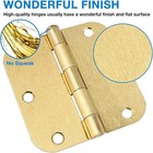 3 Pack 3 5  Round Brushed Brass Door Hinges  5 8 Radius