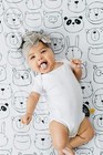 100  Cotton Fitted Crib Sheet Monochrome Animals Print Soft Breathable Baby