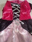 Small medium Dog Puppy Pet Halloween Costume Pink Witch Dress W  Hat 15 In  Long
