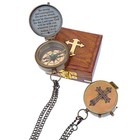 Engraved Personalized Inscription Antique Brass Compass Engraved With Leather   