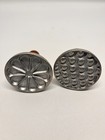 Nordic Ware Geo Cookie Stamps Set Of 2 Aluminum Wood Handles No Box Made In Usa