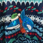 33 Degrees Ugly Christmas Sweater Festive Shark 3d Iridescent Soft Size Xl