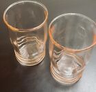 Pair Of Pink Depression Glass Glasses 3 1 2  4 Oz Macbeth Evans Juice  Vintage