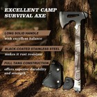 17in Camping Axe Survival Hatchet W  Sheath   Sharpening Stone