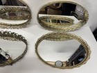 Vintage Oval Vanity Perfume Trays Gold Tone brass Lot Of 4