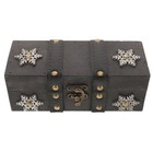 Wooden Storage Box  Treasure Chest With Hinged Lid   Latch - Vintage Treasure